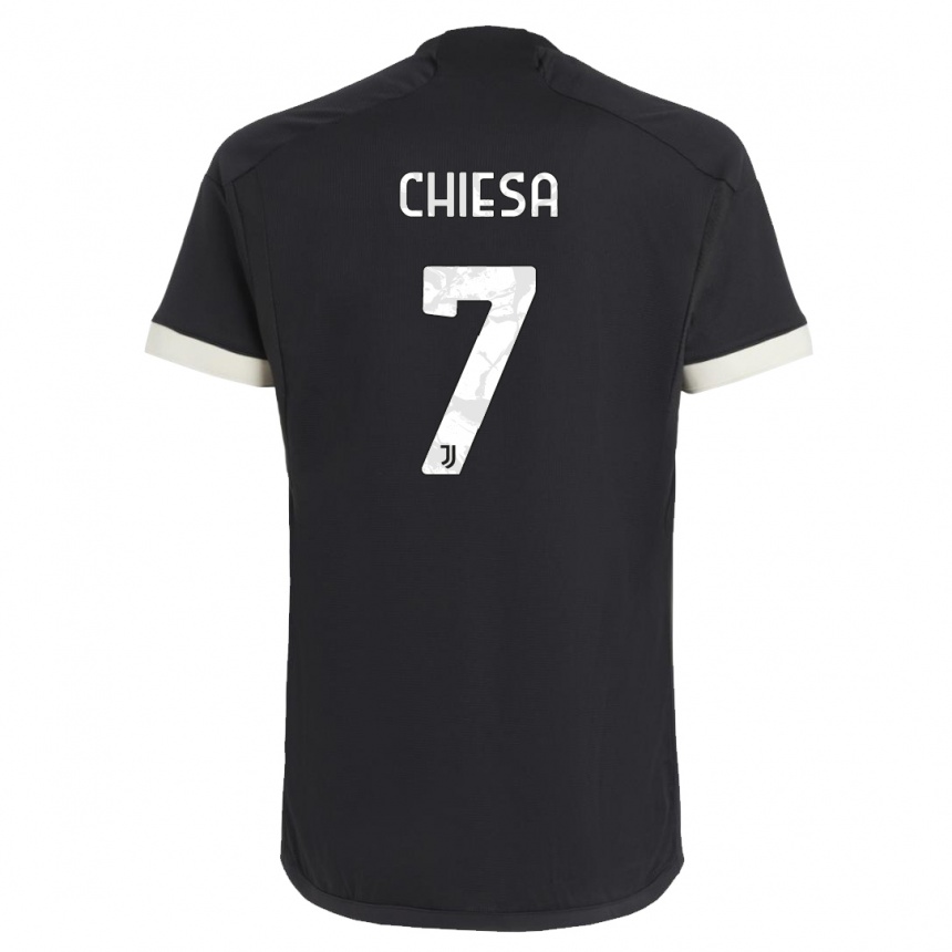 Hombre Fútbol Camiseta Federico Chiesa #7 Negro Equipación Tercera 2023/24