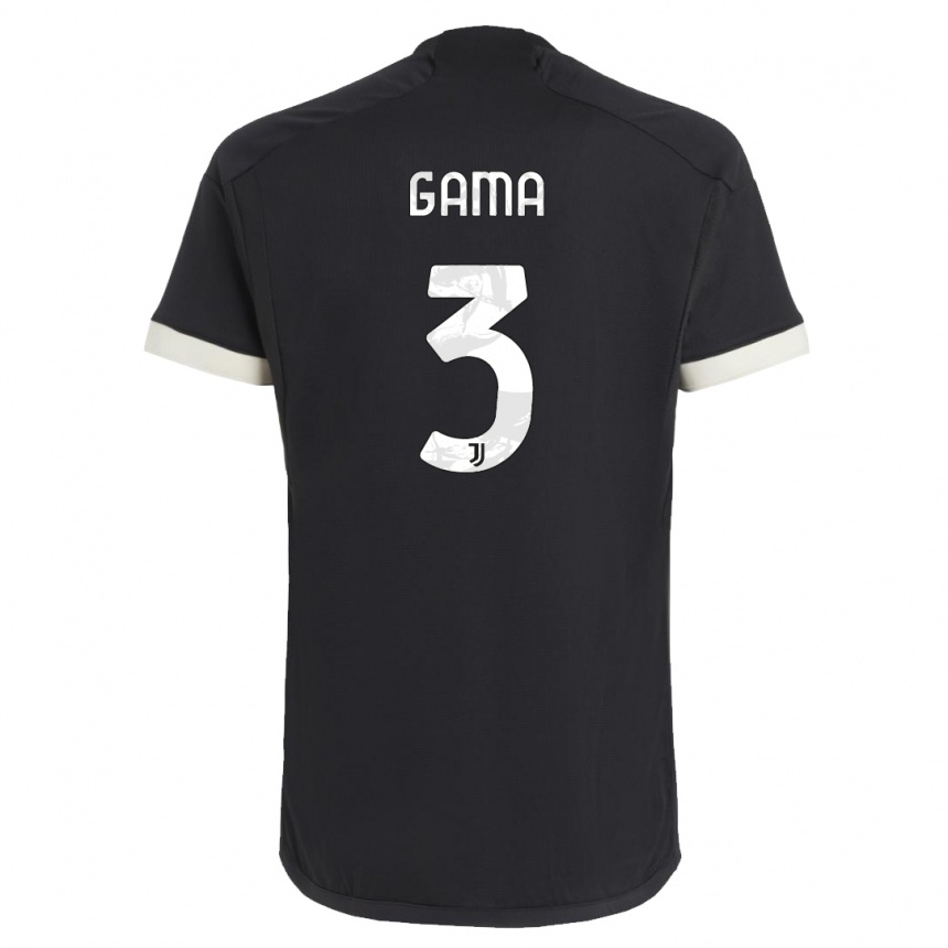 Hombre Fútbol Camiseta Sara Gama #3 Negro Equipación Tercera 2023/24