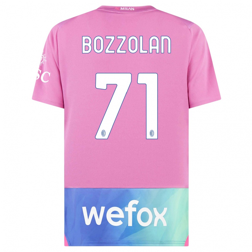 Hombre Fútbol Camiseta Andrea Bozzolan #71 Rosado Morado Equipación Tercera 2023/24