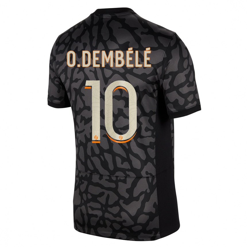 Hombre Fútbol Camiseta Ousmane Dembele #10 Negro Equipación Tercera 2023/24