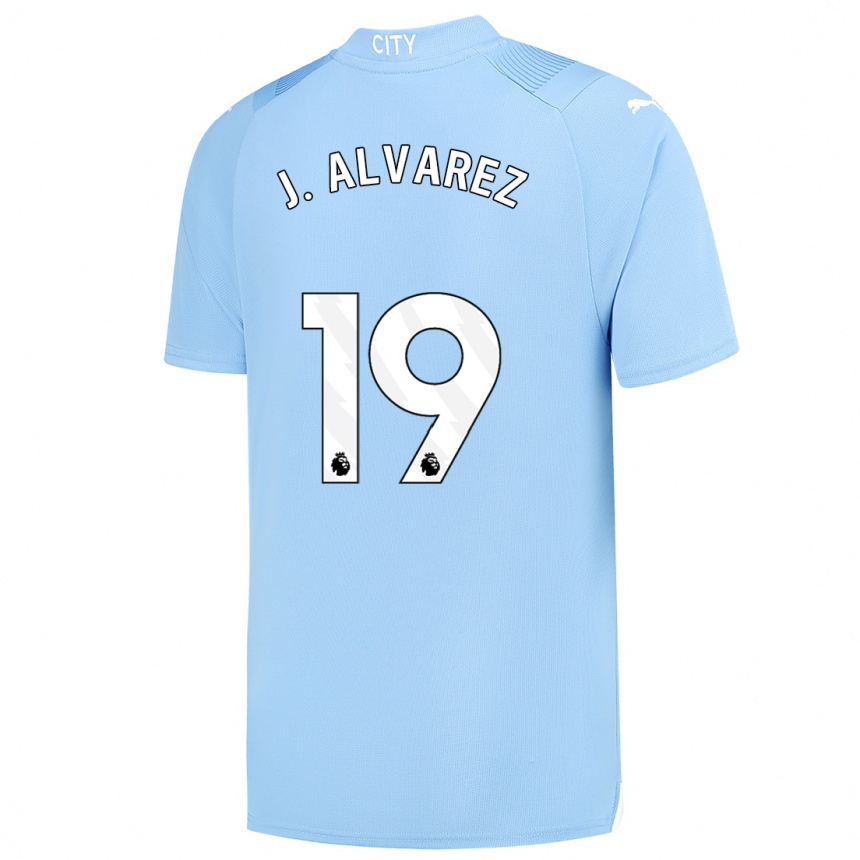 Mujer Fútbol Camiseta Julian Alvarez #19 Azul Claro 1ª Equipación 2023/24