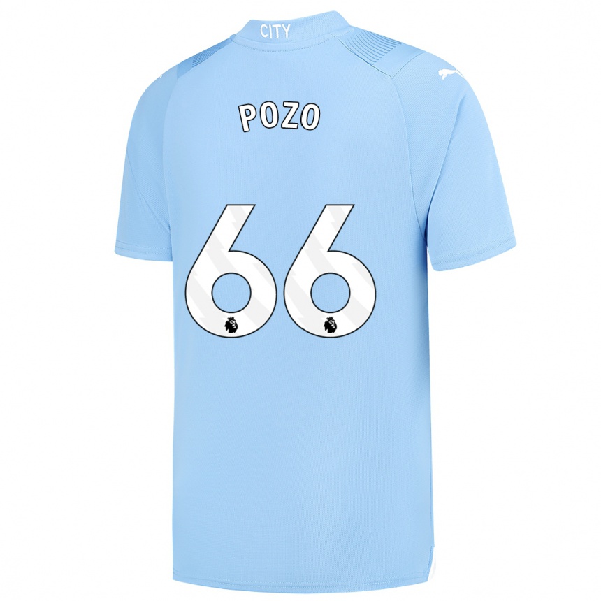 Mujer Fútbol Camiseta Iker Pozo #66 Azul Claro 1ª Equipación 2023/24