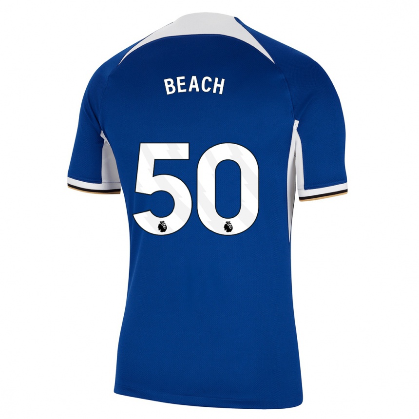 Mujer Fútbol Camiseta Eddie Beach #50 Azul 1ª Equipación 2023/24