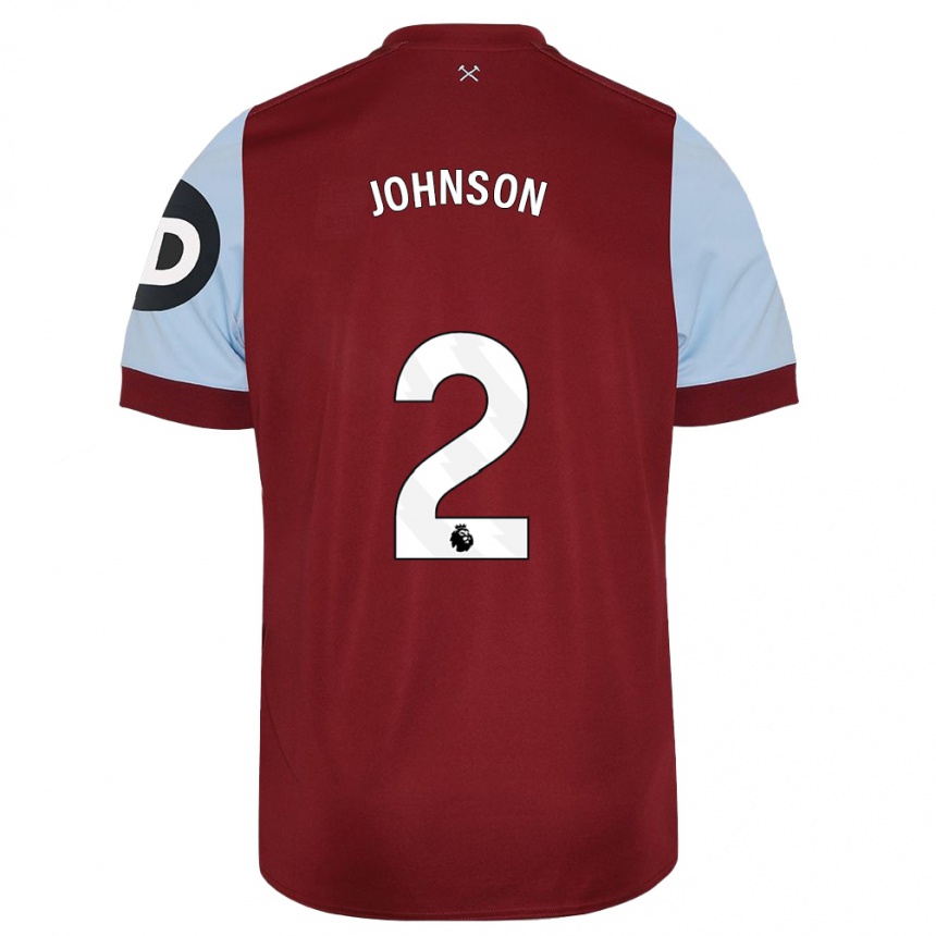 Mujer Fútbol Camiseta Ben Johnson #2 Granate 1ª Equipación 2023/24