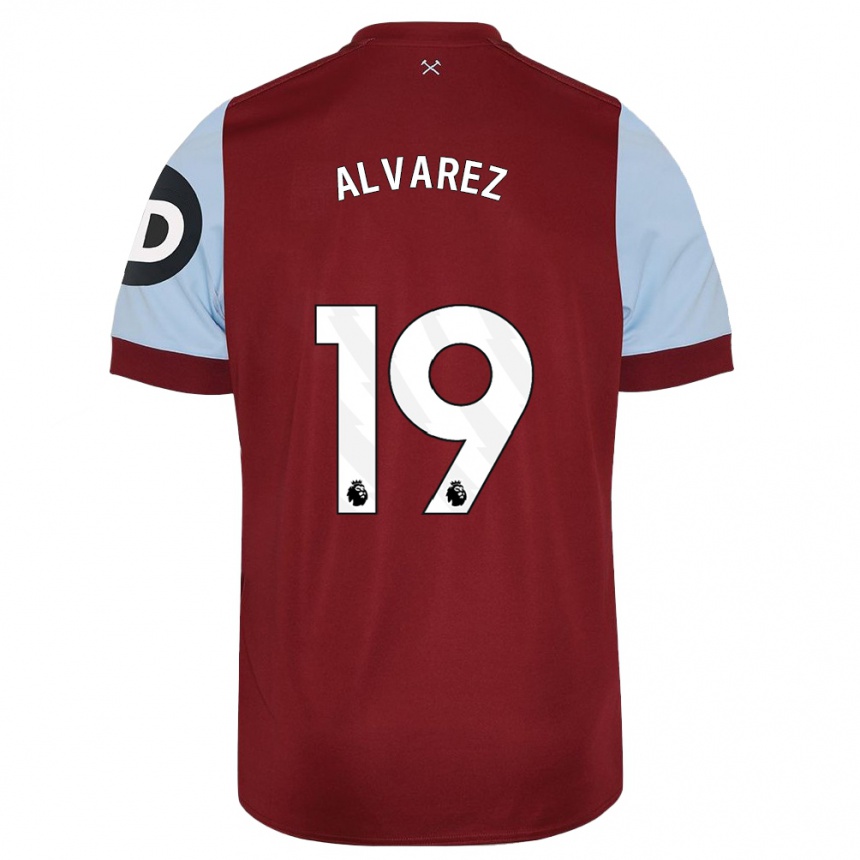 Mujer Fútbol Camiseta Edson Alvarez #19 Granate 1ª Equipación 2023/24