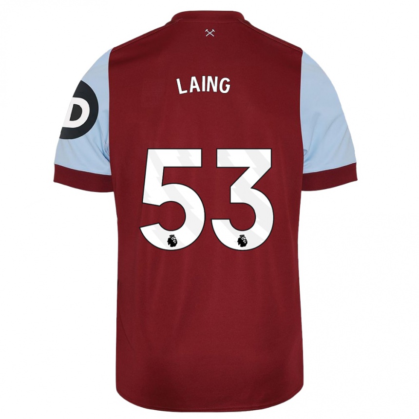 Mujer Fútbol Camiseta Levi Laing #53 Granate 1ª Equipación 2023/24