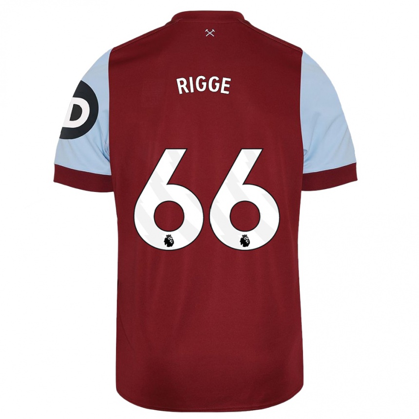 Mujer Fútbol Camiseta Daniel Rigge #66 Granate 1ª Equipación 2023/24