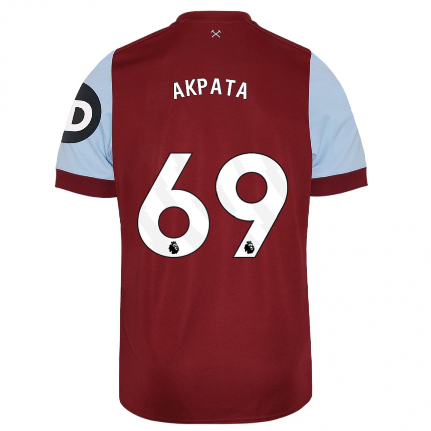 Mujer Fútbol Camiseta Tyron Akpata #69 Granate 1ª Equipación 2023/24