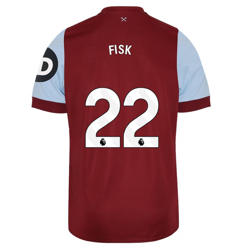 Mujer Fútbol Camiseta Grace Fisk #22 Granate 1ª Equipación 2023/24