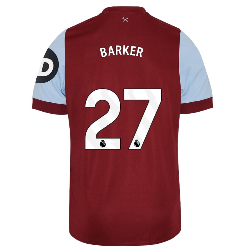 Mujer Fútbol Camiseta Maisy Barker #27 Granate 1ª Equipación 2023/24