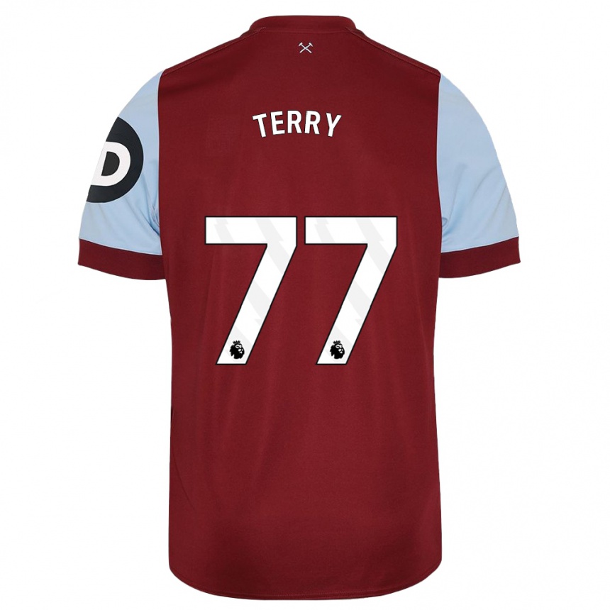 Mujer Fútbol Camiseta Mason Terry #77 Granate 1ª Equipación 2023/24