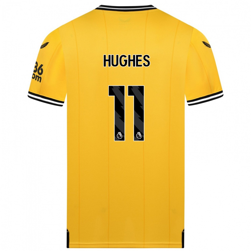 Mujer Fútbol Camiseta Amber Hughes #11 Amarillo 1ª Equipación 2023/24