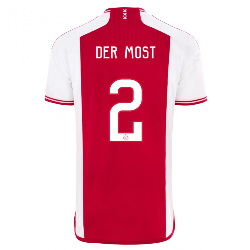 Mujer Fútbol Camiseta Liza Van Der Most #2 Rojo Blanco 1ª Equipación 2023/24