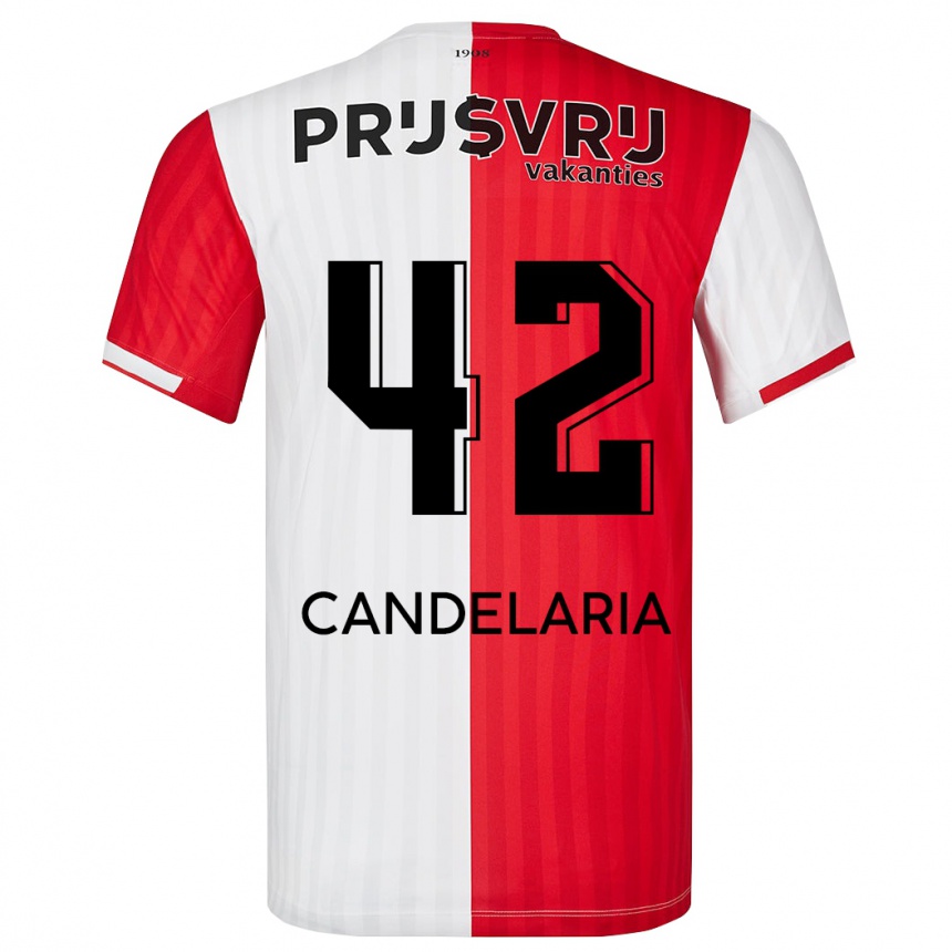 Mujer Fútbol Camiseta Jayden Candelaria #42 Rojo Blanco 1ª Equipación 2023/24