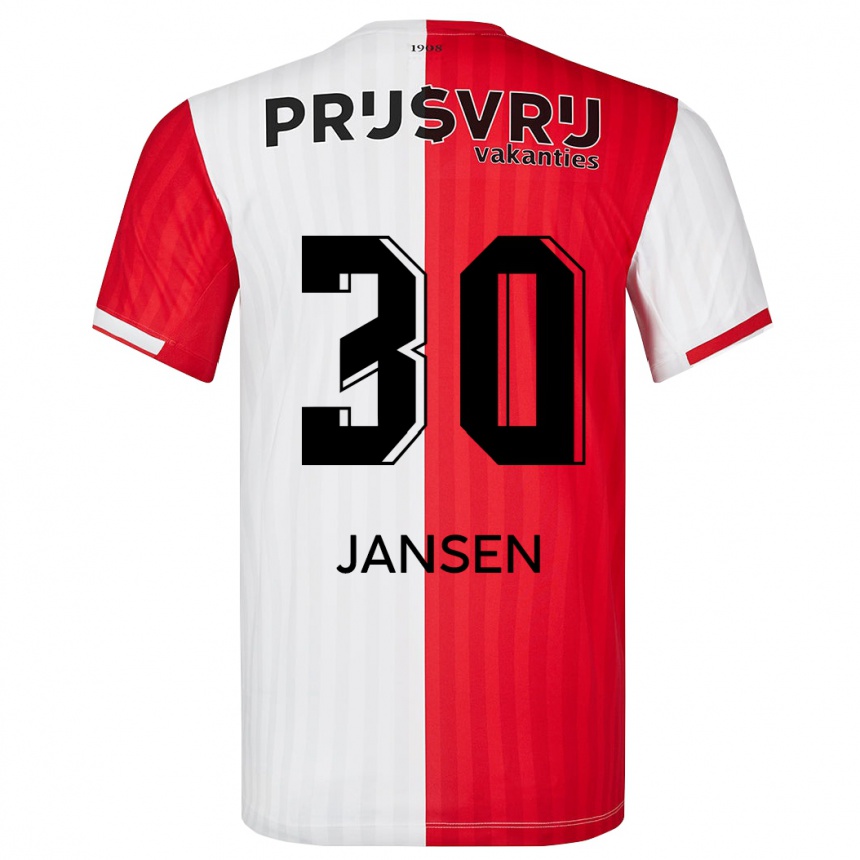 Mujer Fútbol Camiseta Thijs Jansen #30 Rojo Blanco 1ª Equipación 2023/24