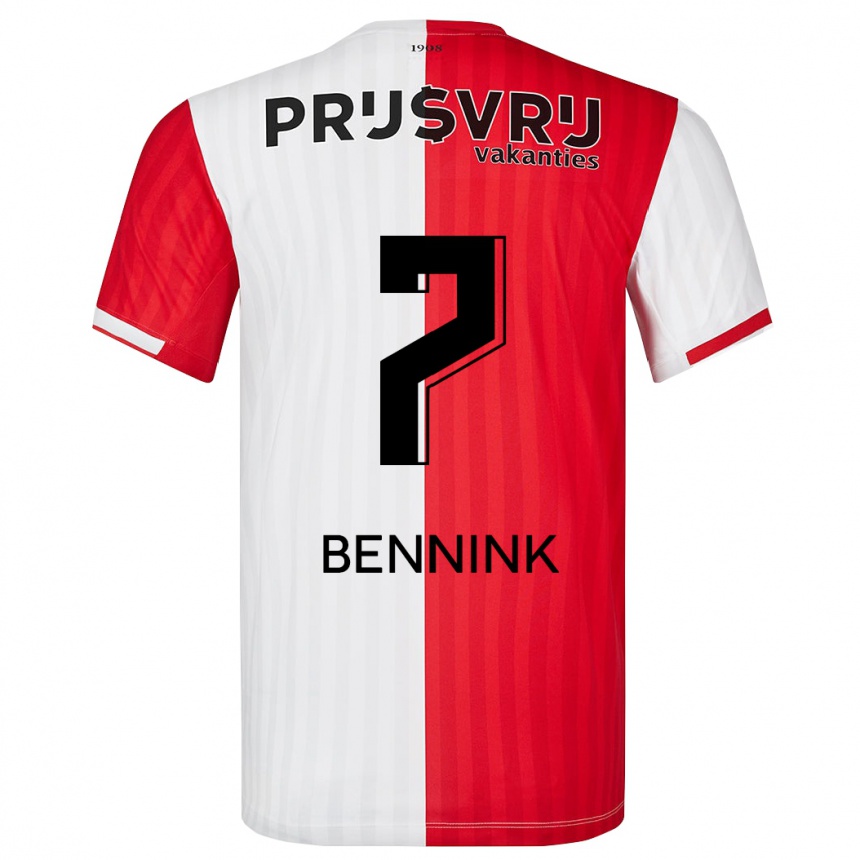 Mujer Fútbol Camiseta Maxime Bennink #7 Rojo Blanco 1ª Equipación 2023/24