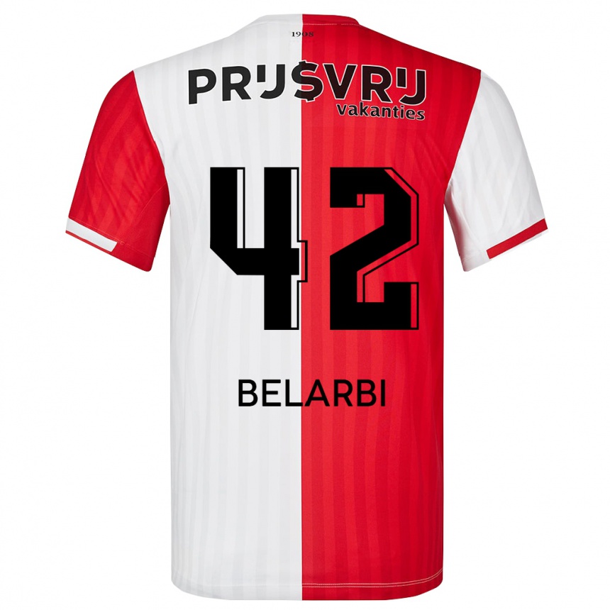 Mujer Fútbol Camiseta Abdel Belarbi #42 Rojo Blanco 1ª Equipación 2023/24