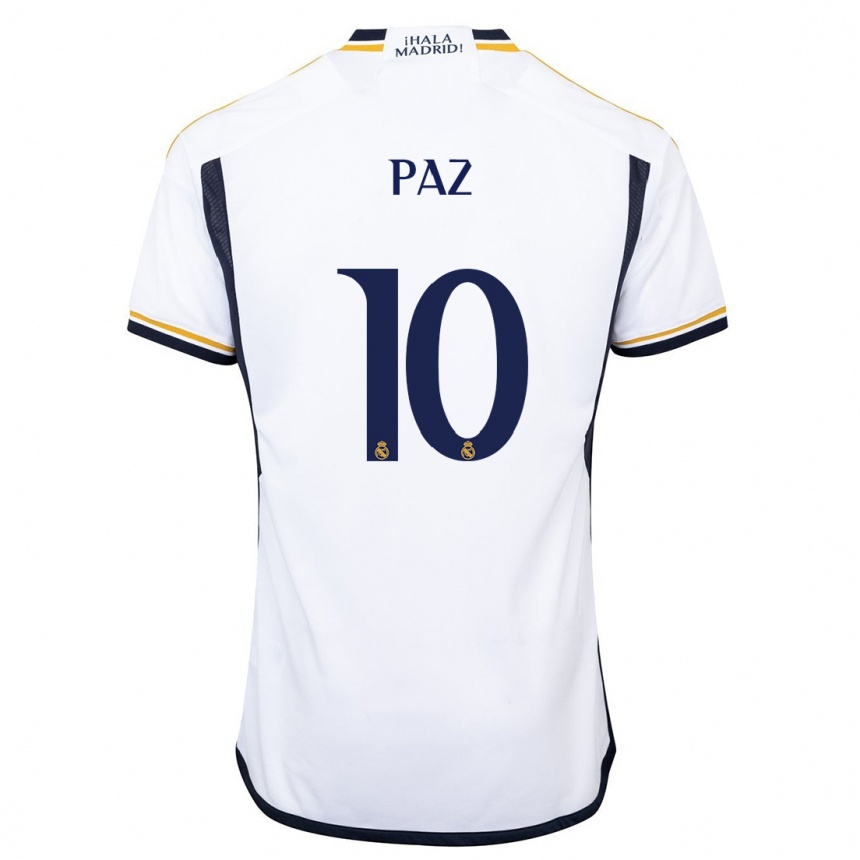 Mujer Fútbol Camiseta Nico Paz #10 Blanco 1ª Equipación 2023/24