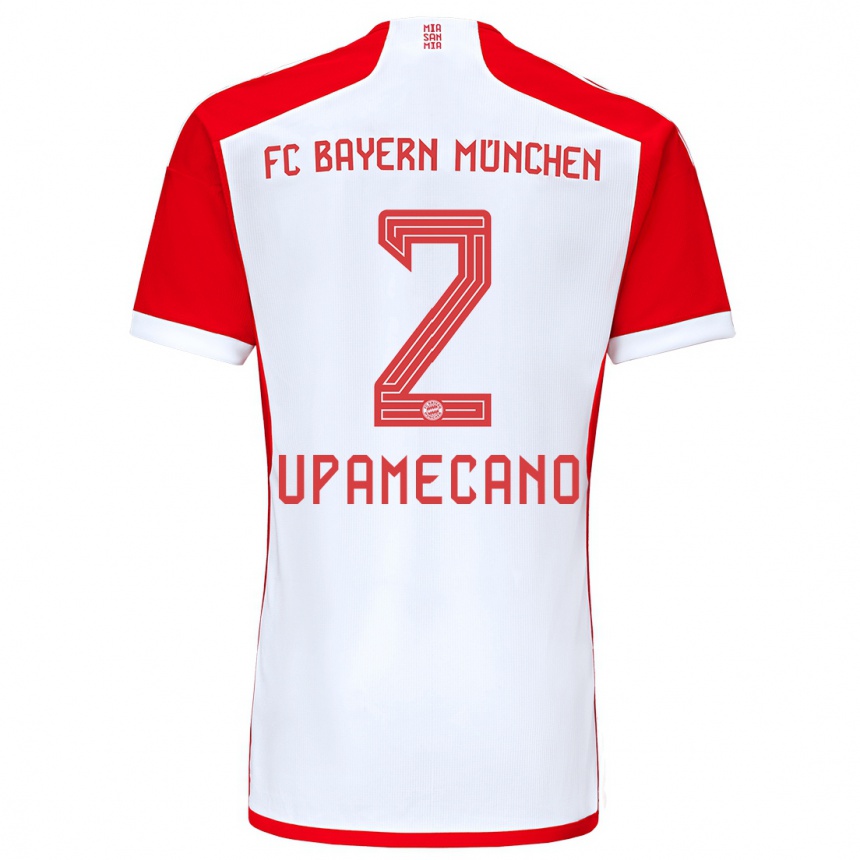 Mujer Fútbol Camiseta Dayot Upamecano #2 Rojo Blanco 1ª Equipación 2023/24