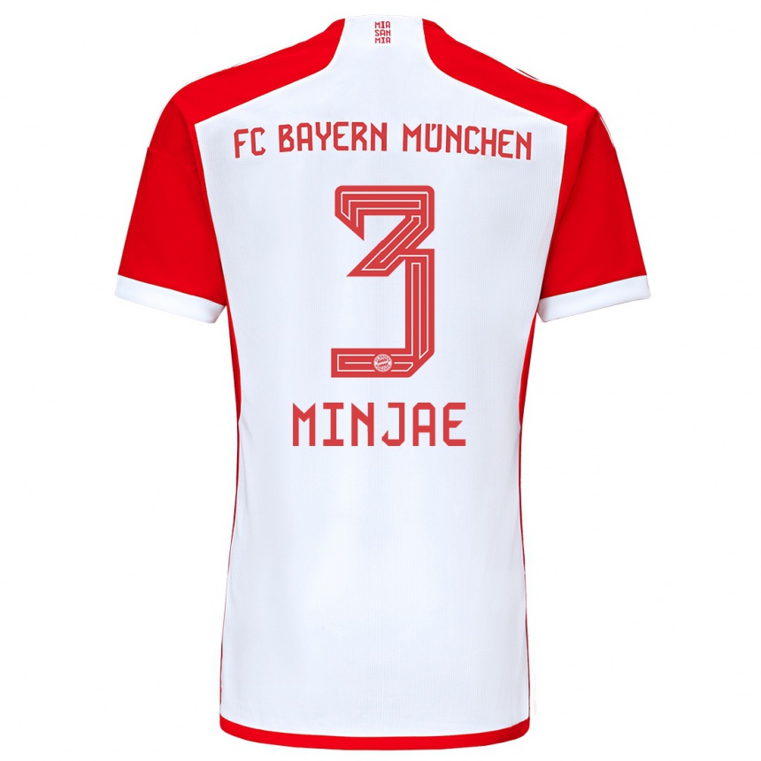 Mujer Fútbol Camiseta Min-Jae Kim #3 Rojo Blanco 1ª Equipación 2023/24