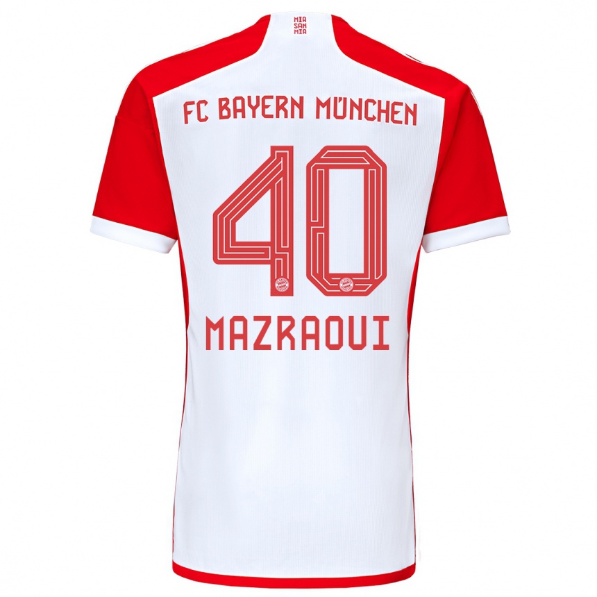 Mujer Fútbol Camiseta Noussair Mazraoui #40 Rojo Blanco 1ª Equipación 2023/24