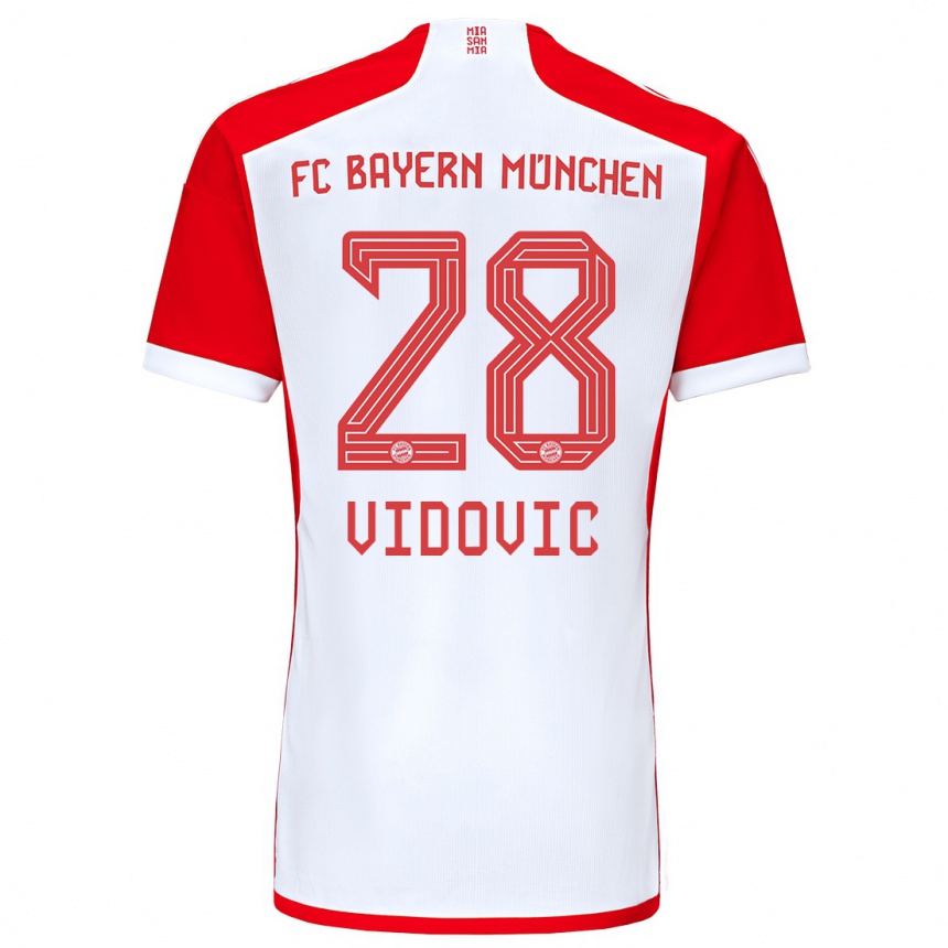 Mujer Fútbol Camiseta Gabriel Vidovic #28 Rojo Blanco 1ª Equipación 2023/24