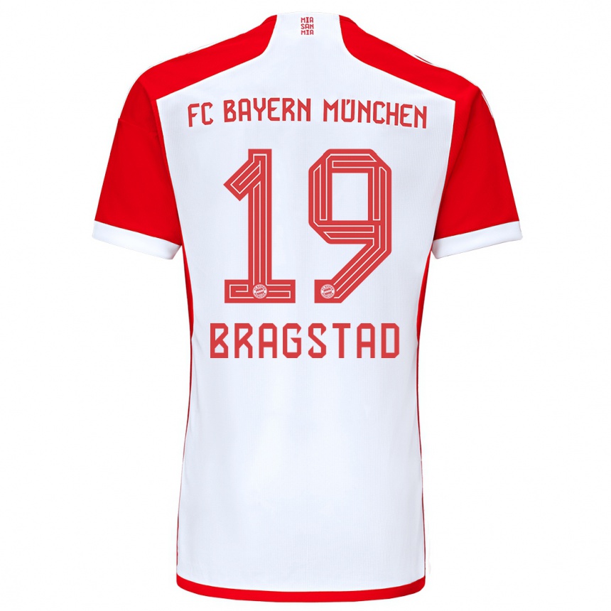 Mujer Fútbol Camiseta Emilie Bragstad #19 Rojo Blanco 1ª Equipación 2023/24