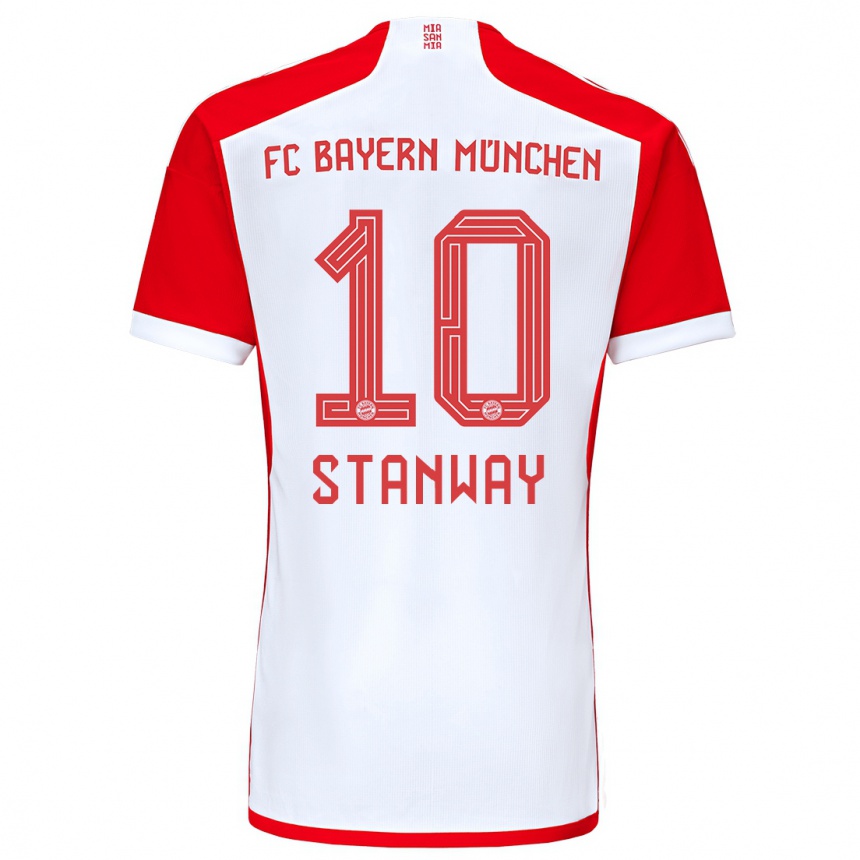 Mujer Fútbol Camiseta Georgia Stanway #10 Rojo Blanco 1ª Equipación 2023/24