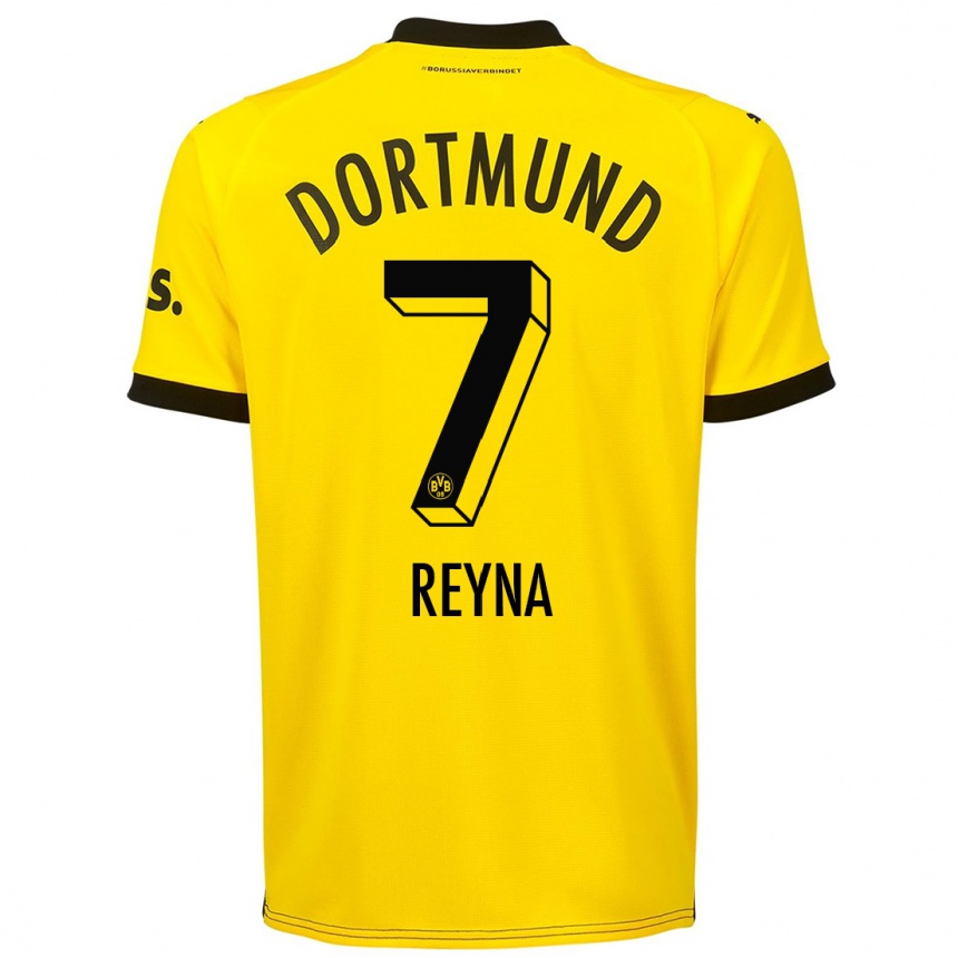 Mujer Fútbol Camiseta Giovanni Reyna #7 Amarillo 1ª Equipación 2023/24
