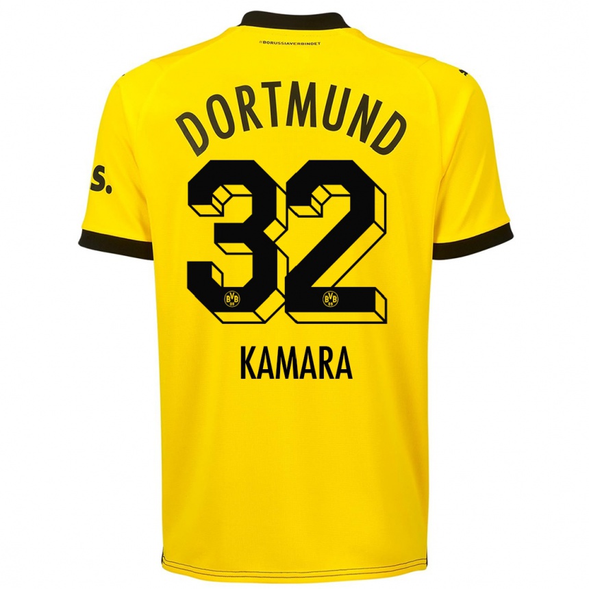 Mujer Fútbol Camiseta Abdoulaye Kamara #32 Amarillo 1ª Equipación 2023/24