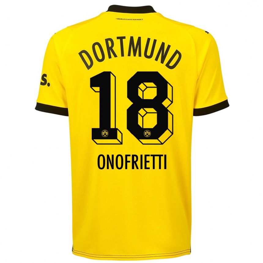 Mujer Fútbol Camiseta Vincenzo Onofrietti #18 Amarillo 1ª Equipación 2023/24