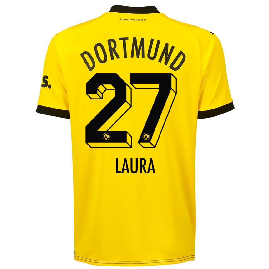 Mujer Fútbol Camiseta Van Der Heijden Laura #27 Amarillo 1ª Equipación 2023/24