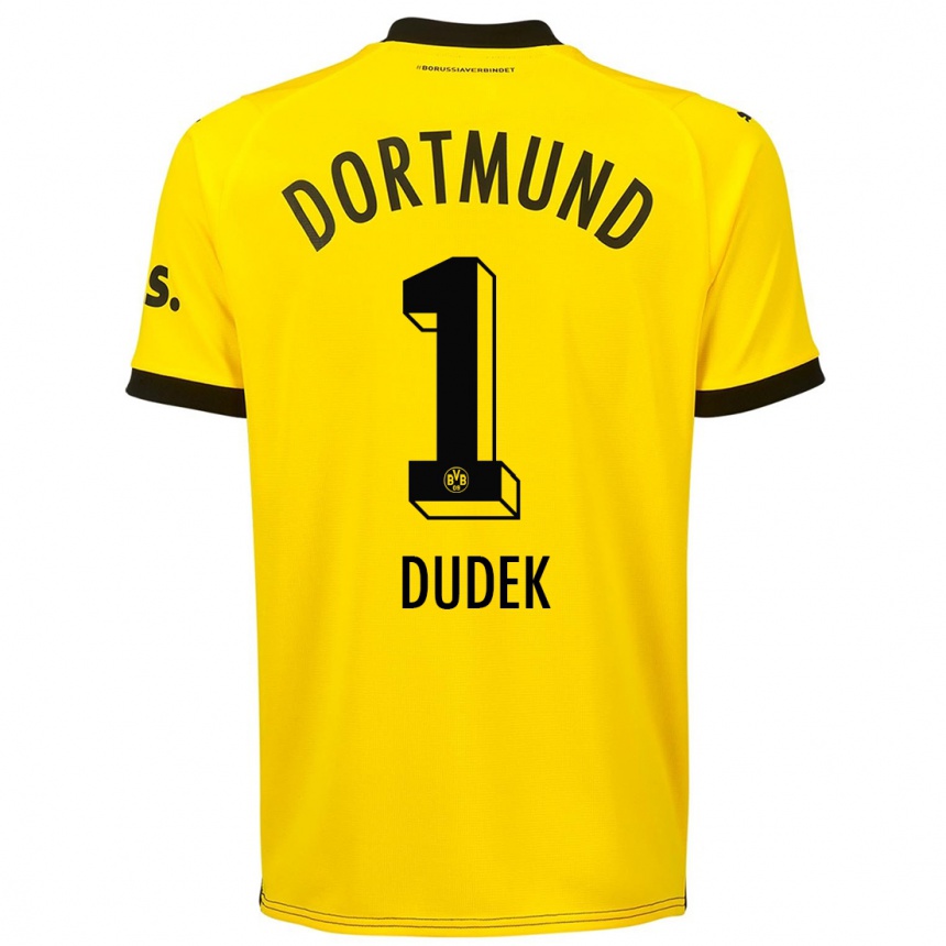 Mujer Fútbol Camiseta Daniel Dudek #1 Amarillo 1ª Equipación 2023/24