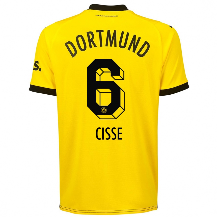 Mujer Fútbol Camiseta Faroukou Cisse #6 Amarillo 1ª Equipación 2023/24