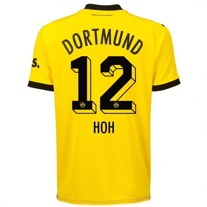 Mujer Fútbol Camiseta Hendrik Hoh #12 Amarillo 1ª Equipación 2023/24