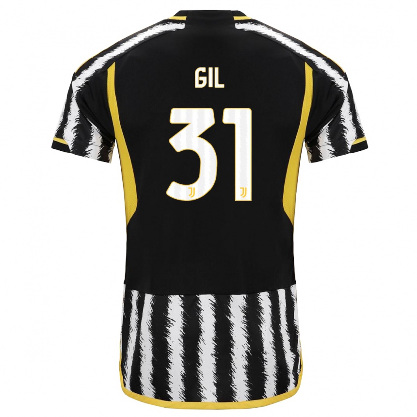 Mujer Fútbol Camiseta Javier Gil #31 Blanco Negro 1ª Equipación 2023/24