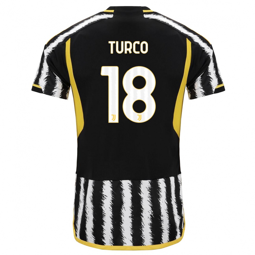 Mujer Fútbol Camiseta Nicolo Turco #18 Blanco Negro 1ª Equipación 2023/24