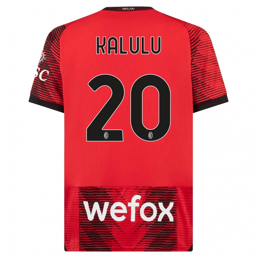 Mujer Fútbol Camiseta Pierre Kalulu #20 Negro Rojo 1ª Equipación 2023/24