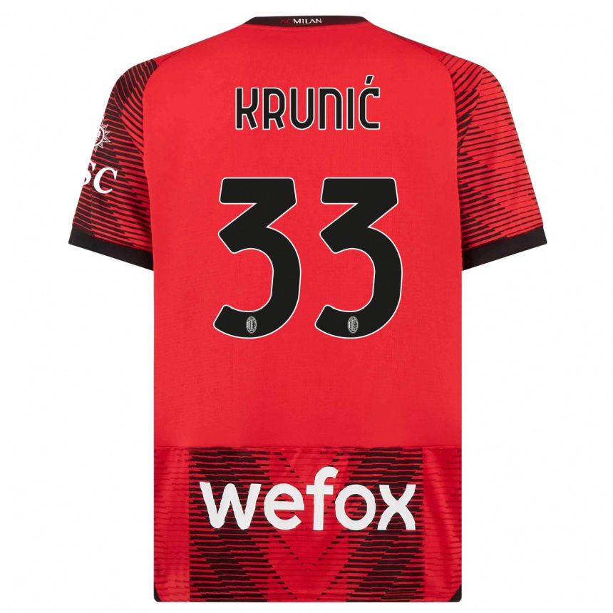 Mujer Fútbol Camiseta Rade Krunic #33 Negro Rojo 1ª Equipación 2023/24