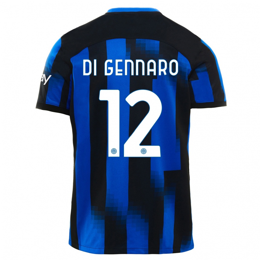 Mujer Fútbol Camiseta Raffaele Di Gennaro #12 Azul Negro 1ª Equipación 2023/24