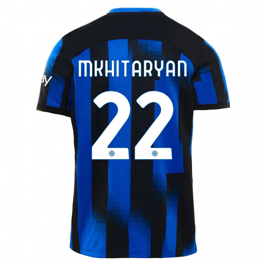 Mujer Fútbol Camiseta Henrikh Mkhitaryan #22 Azul Negro 1ª Equipación 2023/24