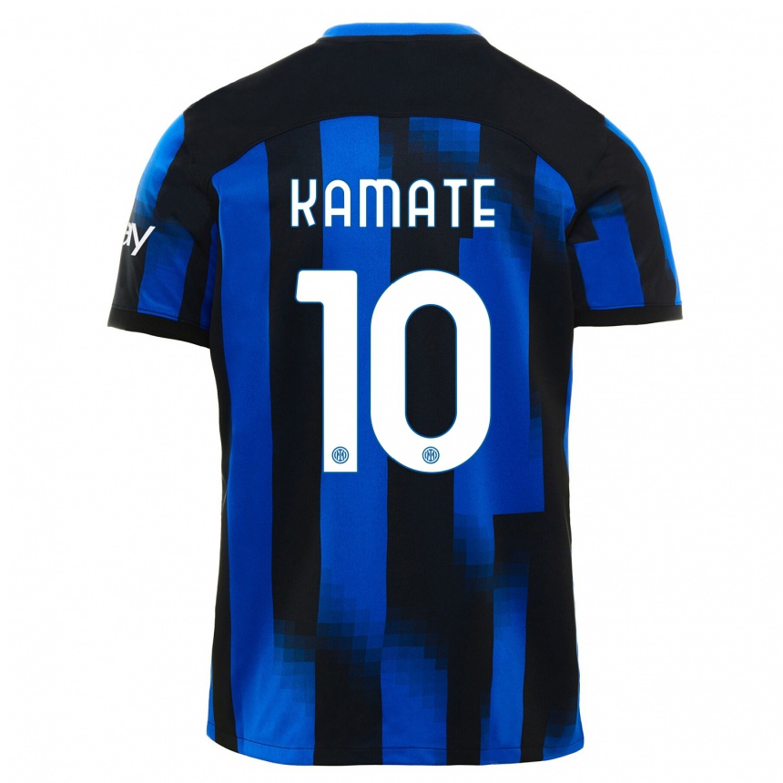 Mujer Fútbol Camiseta Issiaka Kamate #10 Azul Negro 1ª Equipación 2023/24