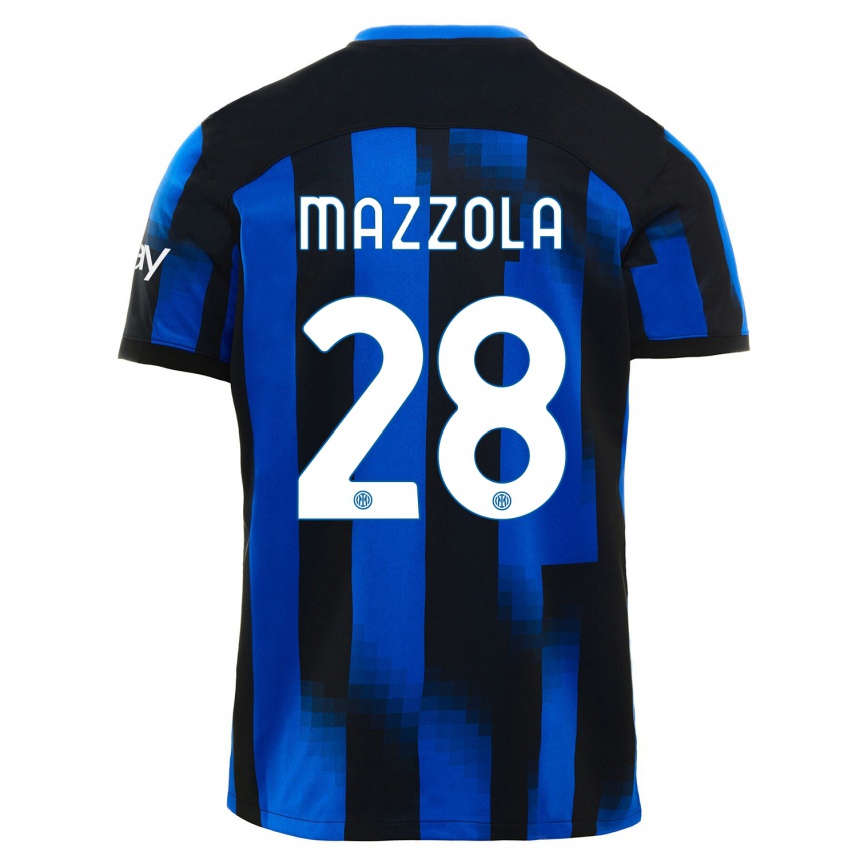 Mujer Fútbol Camiseta Giuseppe Mazzola #28 Azul Negro 1ª Equipación 2023/24