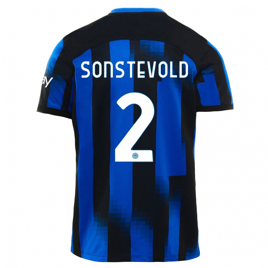 Mujer Fútbol Camiseta Anja Sonstevold #2 Azul Negro 1ª Equipación 2023/24