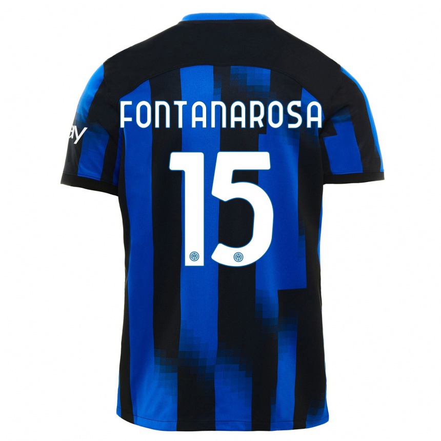 Mujer Fútbol Camiseta Alessandro Fontanarosa #15 Azul Negro 1ª Equipación 2023/24