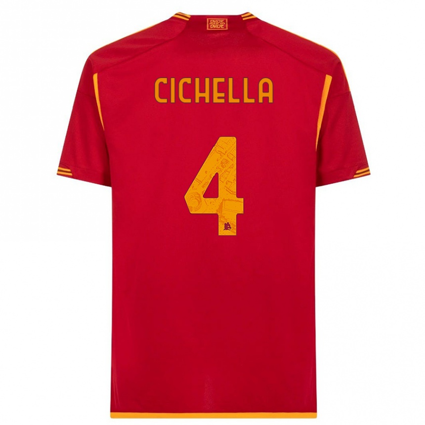 Mujer Fútbol Camiseta Matteo Cichella #4 Rojo 1ª Equipación 2023/24