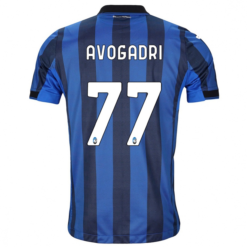 Mujer Fútbol Camiseta Lorenzo Avogadri #77 Azul Negro 1ª Equipación 2023/24