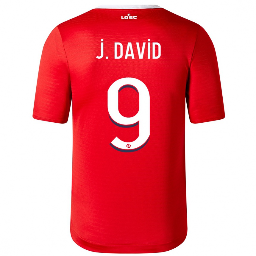 Mujer Fútbol Camiseta Jonathan David #9 Rojo 1ª Equipación 2023/24