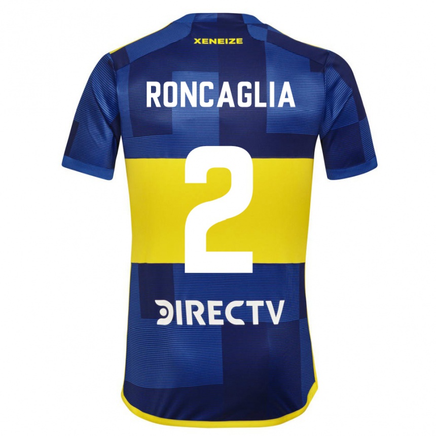 Mujer Fútbol Camiseta Facundo Roncaglia #2 Azul Oscuro Amarillo 1ª Equipación 2023/24
