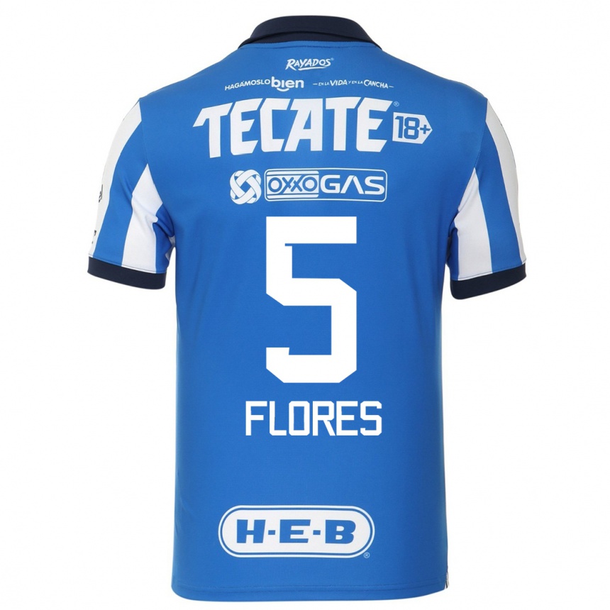 Mujer Fútbol Camiseta Monica Flores #5 Azul Blanco 1ª Equipación 2023/24